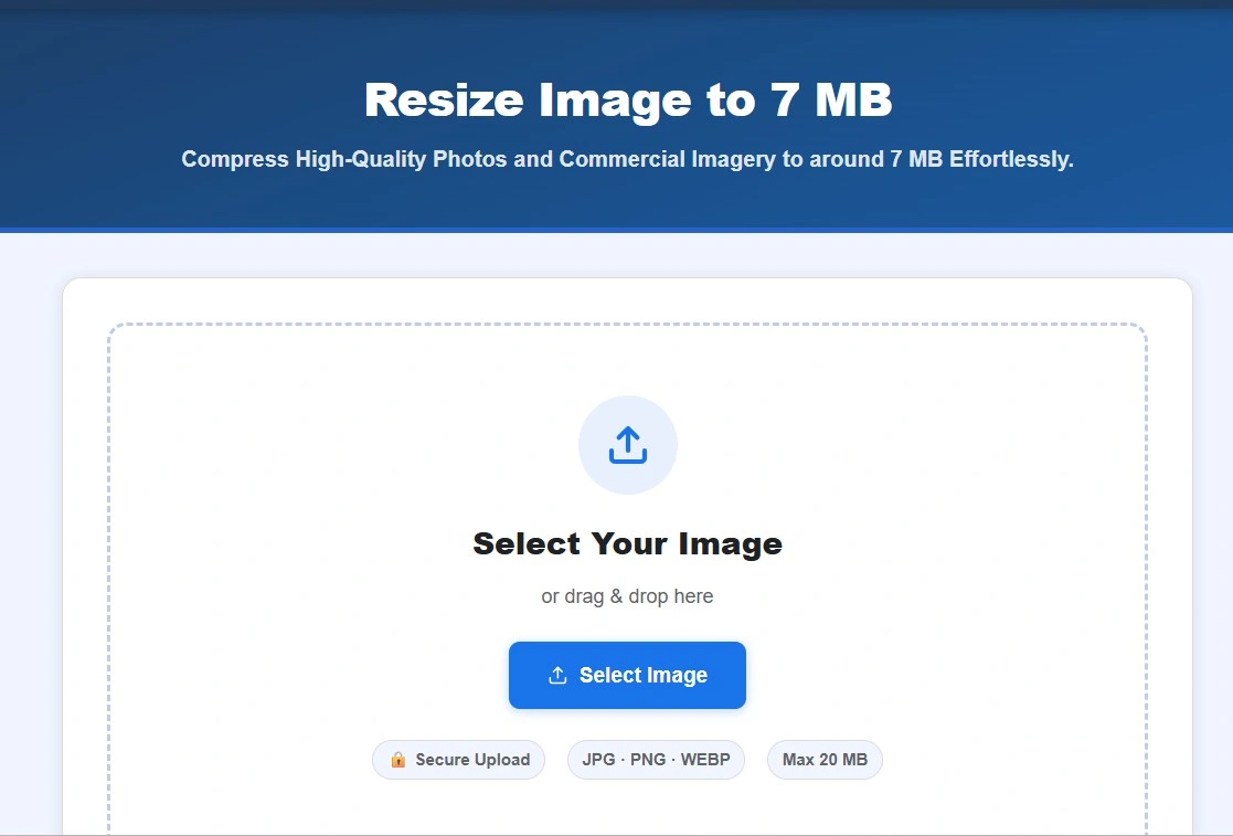 Resize Image to 7 MB | Reduce File Size to 7MB
